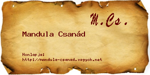 Mandula Csanád névjegykártya